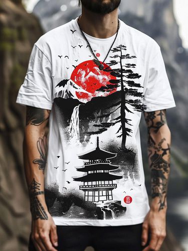 Camisetas de manga corta con estampado de paisaje japonés para hombre - ChArmkpR - Modalova