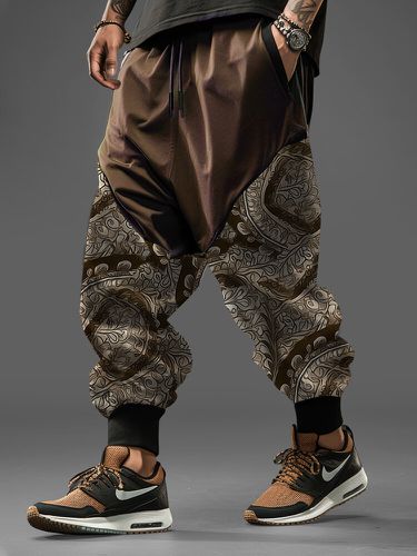 Patchwork étnico para hombre Patrón Bolsillos laterales sueltos Pantalones - ChArmkpR - Modalova