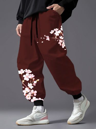 Cordón suelto con estampado de flores de cerezo japonés para hombre Pantalones con bolsillo - ChArmkpR - Modalova