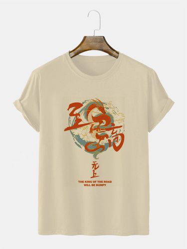 Camisetas de manga corta para hombre con estampado de eslogan animal de estilo chino Cuello Invierno - ChArmkpR - Modalova