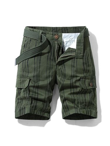 Mens Striped Utility Cargo Pocket Casual Shorts - ChArmkpR - Modalova