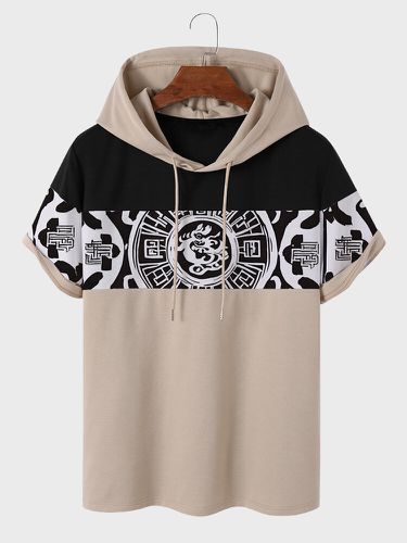 Camisetas con capucha de manga corta con retazos geométricos étnicos para hombre Patrón - ChArmkpR - Modalova
