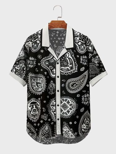 Camisas de manga corta con dobladillo curvo Patrón étnico Paisley para hombre - ChArmkpR - Modalova