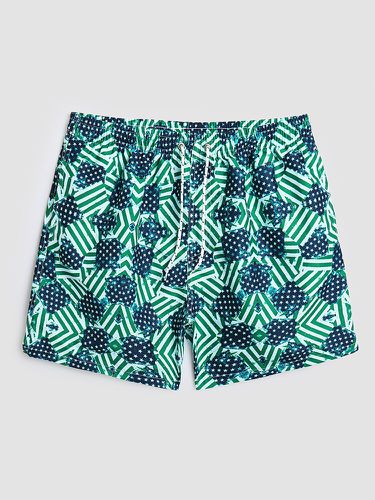 Pantalones cortos de playa transpirables con cordón y forro de malla con estampado de bandera para hombre - ChArmkpR - Modalova
