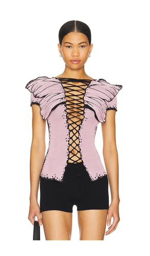 Lace Up Butterfly Vest in . Size M, S - 1XBLUE - Modalova