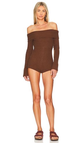 Kalina off shoulder romper en color talla M en - Brown. Talla M (también en L) - ALL THE WAYS - Modalova