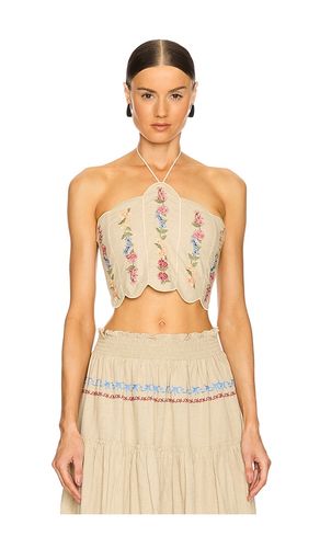 Top halter en color bronce talla L en - Tan. Talla L (también en M) - Agua Bendita - Modalova