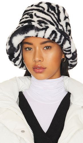 Sombrero pesca faux fur en color negro, blanco talla all en - Black,White. Talla all - Adrienne Landau - Modalova