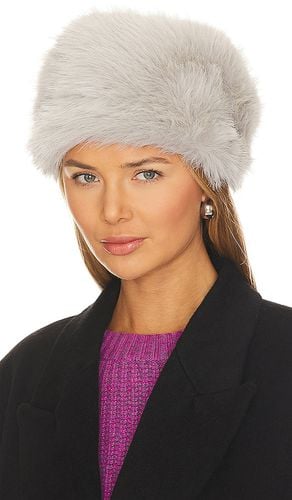 Sombrero de piel de zorro sintética en color talla all en - Light Grey. Talla all - Adrienne Landau - Modalova