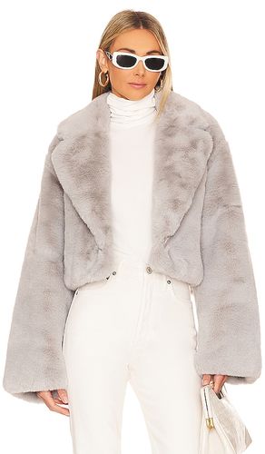 Chaqueta faux fox en color gris talla L en - Grey. Talla L (también en M, S) - Adrienne Landau - Modalova