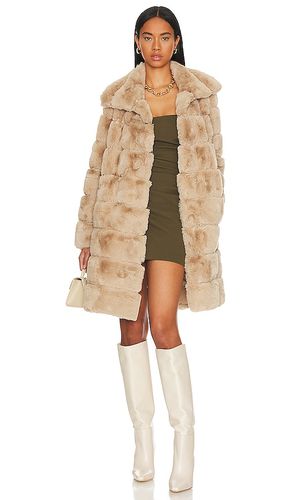 X revolve faux fur long coat in color beige size S in - Beige. Size S (also in M) - Adrienne Landau - Modalova