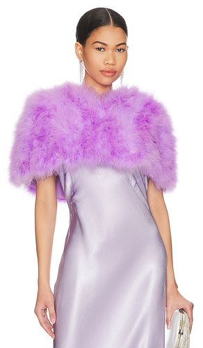 Marabou capelet en color talla L en - Lavender. Talla L (también en M, S) - Adrienne Landau - Modalova