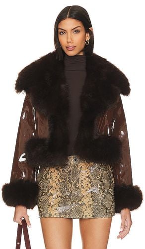 Faux leather & fur jacket in color size L in - . Size L (also in M) - Adrienne Landau - Modalova