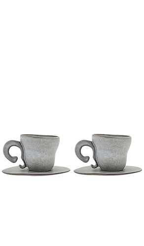 Spill the tea-cups espresso cups set of 2 in color grey size all in - Grey. Size all - Anissa Kermiche - Modalova