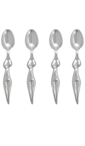 Tea -poon me teaspoons set of 4 in color metallic silver size all in - Metallic Silver. Size all - Anissa Kermiche - Modalova
