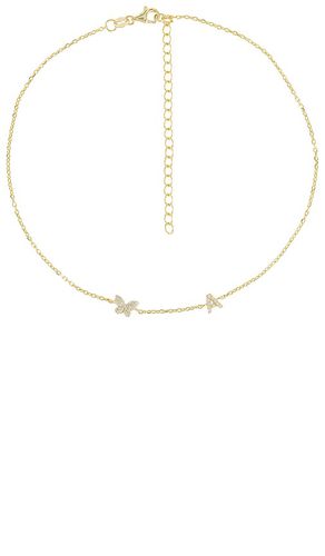 Pave Butterfly Initial Choker in . Size B, C, D, E, F, G, H, K, M, N, O, P, R, S, T, V - By Adina Eden - Modalova