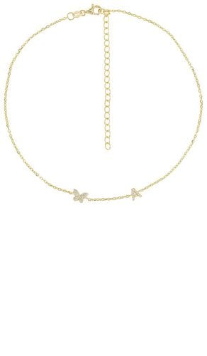 Pave Butterfly Initial Choker in . Taglia B, C, D, E, F, G, I, J, K, N, O, P, T - By Adina Eden - Modalova