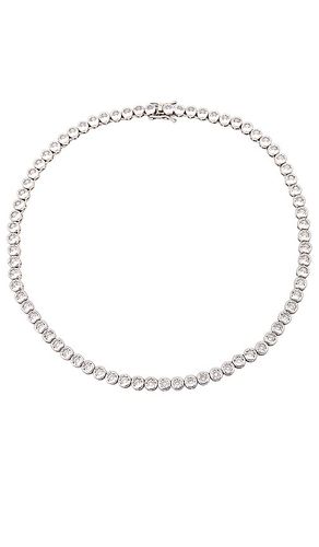 Crystal bezel tennis necklace in color metallic size all in - Metallic . Size all - Alexa Leigh - Modalova