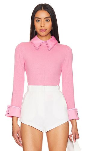 Suéter con escote porla en color rosado talla L en - Pink. Talla L (también en M, S) - Alice + Olivia - Modalova
