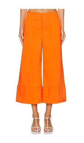 Pantalón andra high rise wide leg cropped cuff en color naranja talla 4 en - Orange. Talla 4 (también en 6) - Alice + Olivia - Modalova