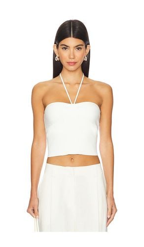 Top fruncido con cuello halter linnie en color blanco talla L en - White. Talla L (también en M) - Alice + Olivia - Modalova