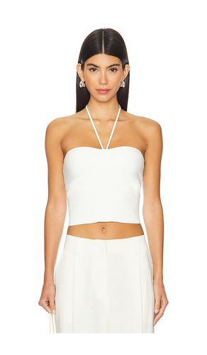 Top fruncido con cuello halter linnie en color blanco talla L en - White. Talla L (también en M, S, XS) - Alice + Olivia - Modalova