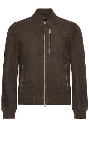 Cazadora bomber de ante kemble en color gris talla S en - Grey. Talla S (también en L, XXL/2X, XS) - ALLSAINTS - Modalova