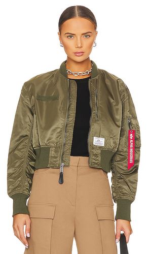 L-2b cropped flight jacket in color army size L in - Army. Size L (also in M, S, XL, XS) - ALPHA INDUSTRIES - Modalova