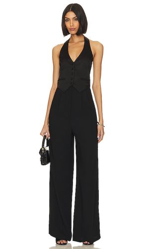 Satin isadore jumpsuit en color talla L en - Black. Talla L (también en M, S, XS) - Amanda Uprichard - Modalova