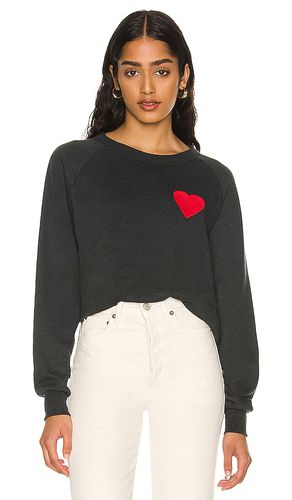 Heart embroidery crew sweatshirt in color size L in - . Size L (also in M, S, XL, XS) - Aviator Nation - Modalova