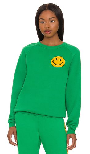 Sudadera deportiva cuello redondo small smiley en color verde talla L en - Green. Talla L (también en M, S - Aviator Nation - Modalova