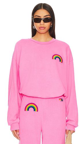 Rainbow Embroidery Crew Neck Sweatshirt in . Size S, XS - Aviator Nation - Modalova