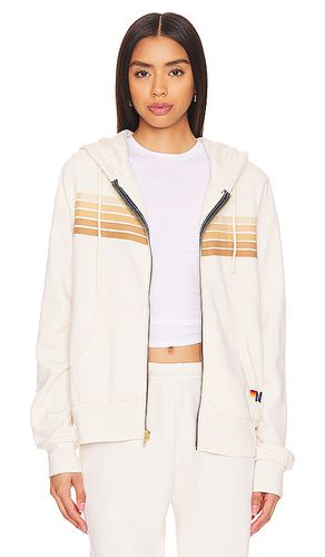 Stripe zip hoodie in color ivory size L in & - Ivory. Size L (also in M, S, XL, XS) - Aviator Nation - Modalova