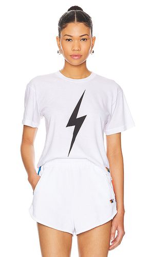 Camiseta bolt boyfriend en color talla L en - White. Talla L (también en S, XL, XS) - Aviator Nation - Modalova