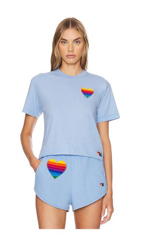 Rainbow Heart Stitch Boyfriend T-shirt in . Taglia L, S, XL, XS - Aviator Nation - Modalova