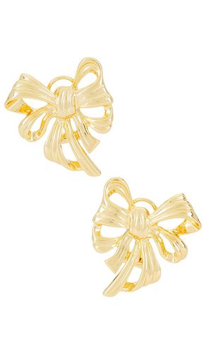 Pendientes bow en color oro metálico talla all en - Metallic Gold. Talla all - ANINE BING - Modalova