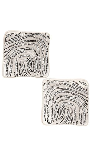 Crystal Fingerprint Square Stud Earrings in - AREA - Modalova