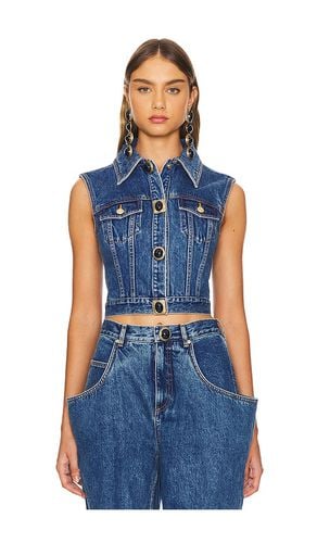 Gemstone Button Denim Gilet in . Taglia 10, 2, 4, 6, 8 - AREA - Modalova