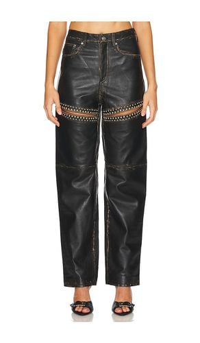 Studded Leather Slit Leg Pant in . Size 10, 2, 4, 6 - AREA - Modalova