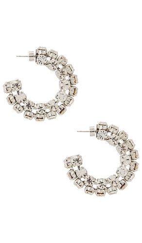Small Crystal Hoop Earrings in - AREA - Modalova