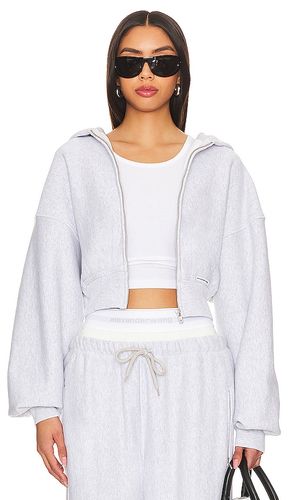 Sudadera corta con capucha y cremallera en color gris claro talla M en - Light Grey. Talla M (también e - Alexander Wang - Modalova