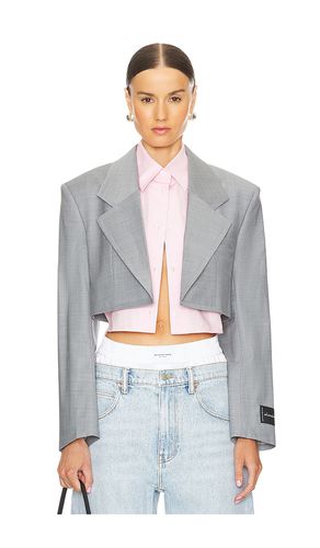 Prestyled cropped blazer with poplin dickies en color gris talla M/L en - Grey. Talla M/L (también en S - Alexander Wang - Modalova
