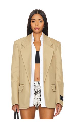 Prestyled oversized boxy blazer w/ poplin dickie en color bronce talla M/L en - Tan. Talla M/L (también en S/M, XS - Alexander Wang - Modalova