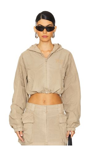 Chaqueta t by hooded cropped en color bronce talla M en - Tan. Talla M (también en XS) - Alexander Wang - Modalova