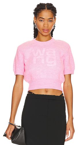 Camiseta debossed stacked en color rosado talla M en - Pink. Talla M (también en S, XS) - Alexander Wang - Modalova