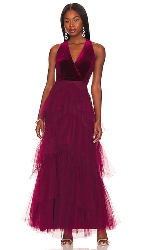 Vestido largo velvet en color burgundy talla M en - Burgundy. Talla M (también en S) - BCBGMAXAZRIA - Modalova