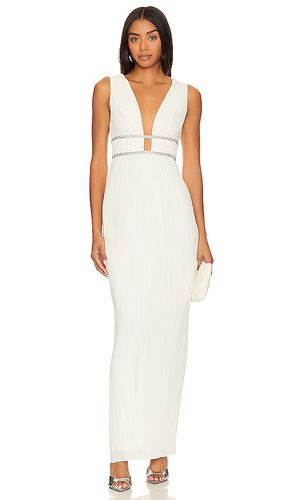 V neck pleated gown en color ivory talla 0 en - Ivory. Talla 0 (también en 2, 6, 8) - BCBGMAXAZRIA - Modalova