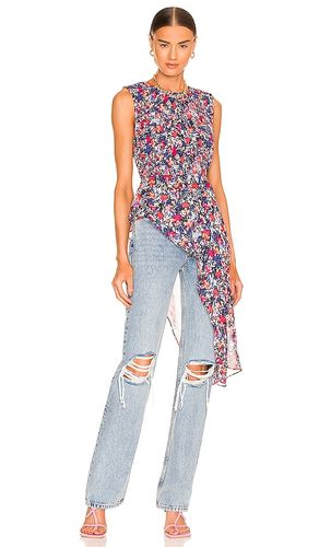 Pleated floral top en color azul talla S en - Blue. Talla S (también en M) - BCBGMAXAZRIA - Modalova