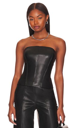 Faux leather strapless top en color talla XS en - Black. Talla XS (también en S) - BCBGMAXAZRIA - Modalova