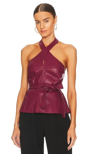 Faux leather halter top en color burgundy talla XS en - Burgundy. Talla XS (también en S, M) - BCBGMAXAZRIA - Modalova